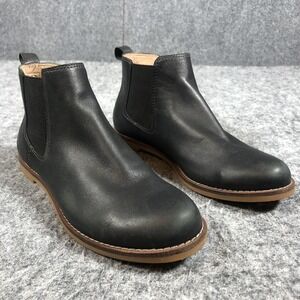 Taos Chelsea Boots Womens 7.5 Black Leather Pull On Comfort Ankle Flats